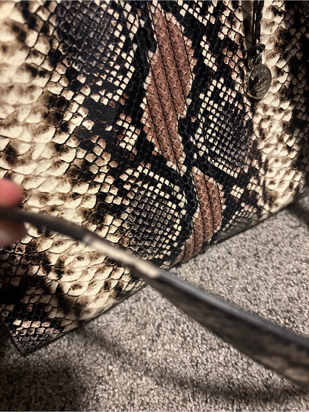 Brahmin Snake-Embossed Satchel and Wallet in Brown and Black - Picture 7 of 16